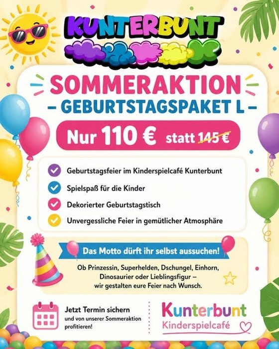 Instagram-Beitrag: Sommeraktion, Geburtstagspaket L für 110 statt 145 Euro